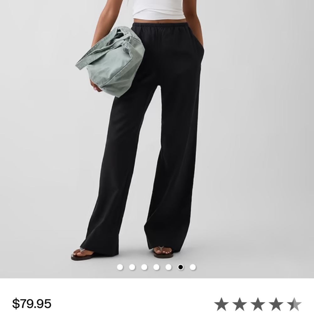 Gap petite linen blend wide leg pants petite size xs